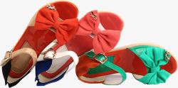 夏日童鞋绿色红色鞋子素材