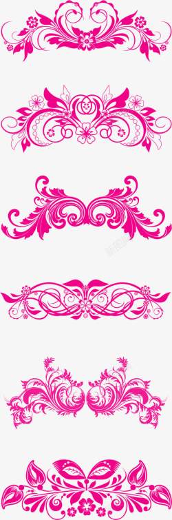 粉色对称艺术花纹装饰素材