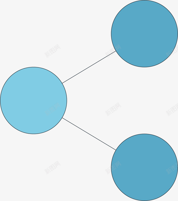 三个蓝色圆形png免抠素材_88icon https://88icon.com 图案 圆形图案 手绘 相连 简图 线条 蓝色的 黑色的