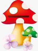 卡通蘑菇六一儿童节装饰素材