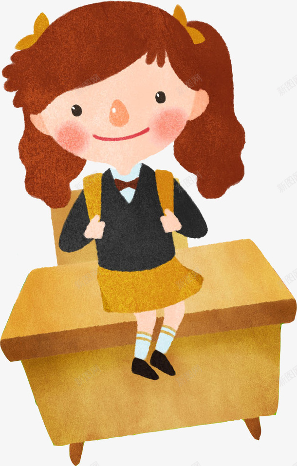 背着书包的女孩png免抠素材_88icon https://88icon.com 上学 人物画 儿童 卡通 女孩 学生 手绘 插图