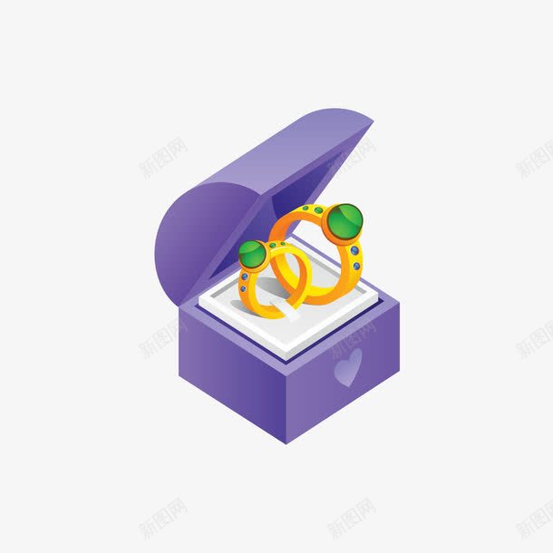 紫色的戒指盒和戒指png免抠素材_88icon https://88icon.com 戒指 戒指盒 手绘 紫色