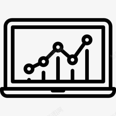 统计矢量笔记本电脑图标图标
