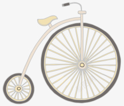 大小轮子手绘卡通文艺大小轮子自行车高清图片