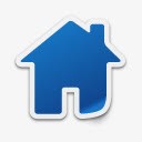蓝色小房子标志图标图标