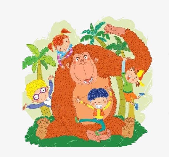 可爱的大猩猩png免抠素材_88icon https://88icon.com 卡通 大猩猩 棕色 椰子树