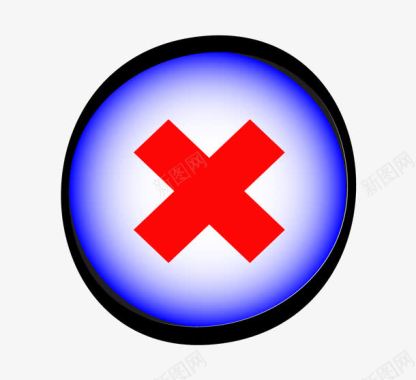 蓝底红叉按钮图标图标