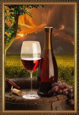 欧洲古典红酒海报背景背景