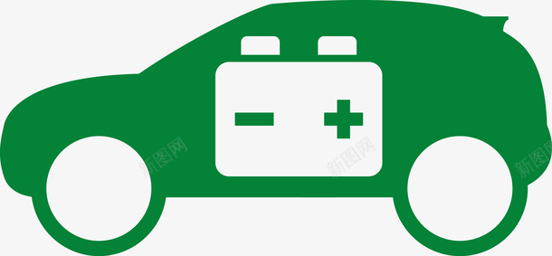 节能环保卡通绿色节能汽车图图标图标