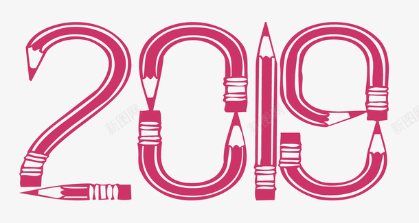2019年猪年2019年铅笔创意图标图标