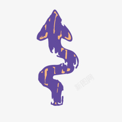 紫色花斑蛇形箭头矢量图素材