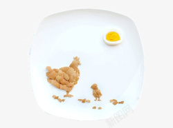 盘子中的鸡蛋皮和鸡蛋素材
