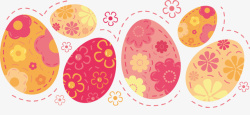 橙色系花朵彩蛋矢量图素材