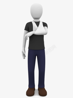 手部骨折的人偶素材