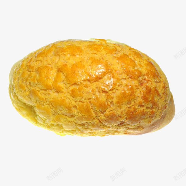 一个菠萝包png免抠素材_88icon https://88icon.com 港式菠萝包 菠萝包 面包 面食 黄色
