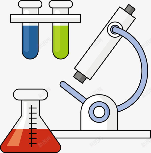 实验室实验工具矢量图eps免抠素材_88icon https://88icon.com 实验室 显微镜 烧瓶 矢量实验室 矢量烧瓶PNG 试管 矢量图