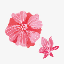 花卉水彩花朵淡粉色矢量图素材