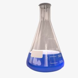 蓝色液体灰色化学器材实验杯素材