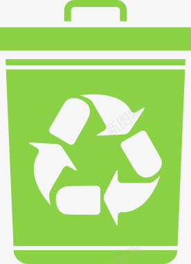 绿色环保回收垃圾桶图标图标