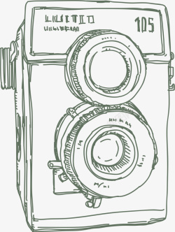 手绘复古照相机素材