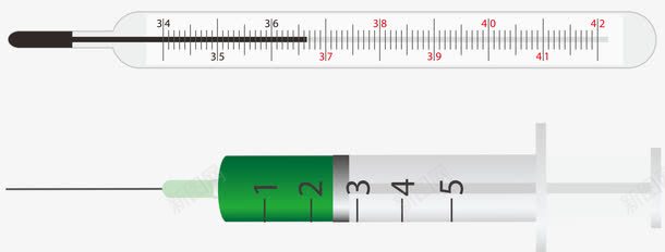 医疗用品png免抠素材_88icon https://88icon.com 体温计 免扣png素材 医学 药水 针管