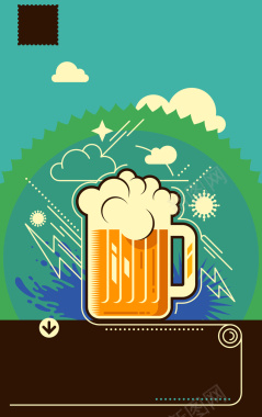 绿色啤酒节海报广告背景矢量图背景