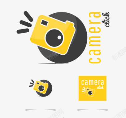 老式相机黄色相机图标矢量图图标