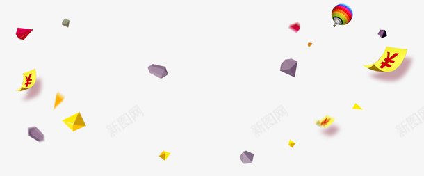 海报装饰元素psd免抠素材_88icon https://88icon.com 促销 促销元素 几何 彩色 扁平 气球 海报装饰