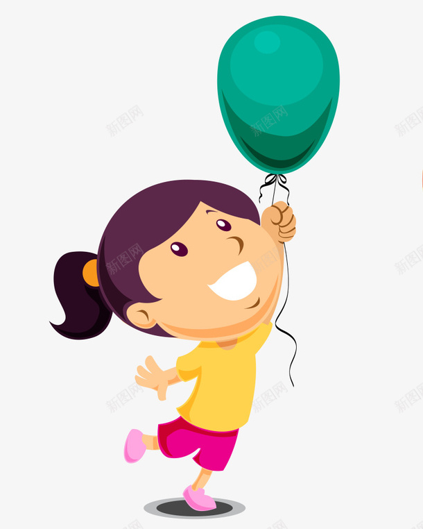 玩气球的小女孩png免抠素材_88icon https://88icon.com 卡通 女孩 气球 玩耍