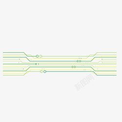 绿色横向电流线条线路素材