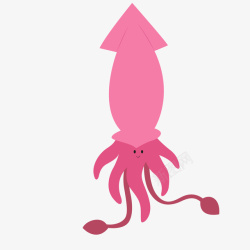 粉红色的乌贼动物矢量图素材