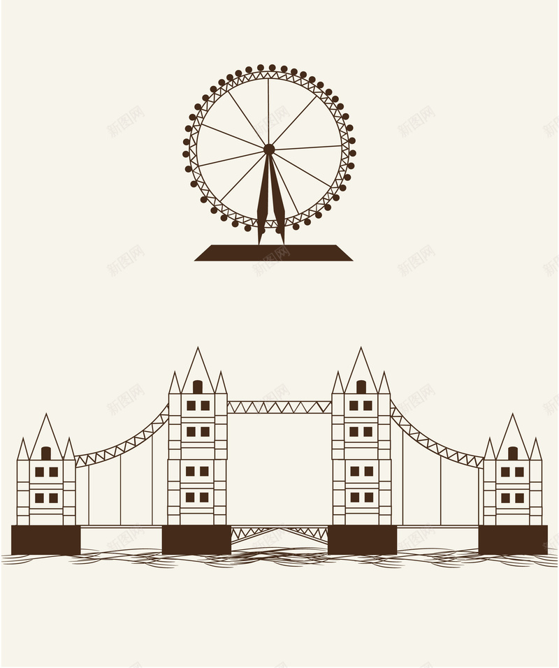 素描世界著名建筑伦敦大桥旅游海报背景矢量图ai_88icon https://88icon.com 世界著名建筑 城市风光 建筑 建筑背景 手绘 插画 旅游景区 旅游海报 海报背景 素描 矢量图