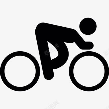 大小轮子自行车骑自行车的人图标图标