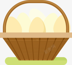 一篮鸡蛋一篮子农家土鸡蛋矢量图高清图片