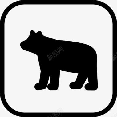 野生保护动物熊市的标志图标图标