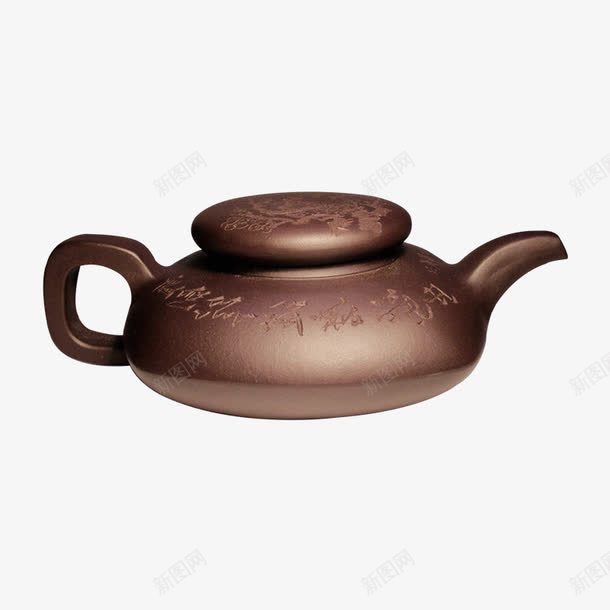 紫砂茶壶png免抠素材_88icon https://88icon.com 产品实物 古董紫砂壶 扁平 泡茶 紫砂壶 茶具 褐色
