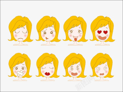 黄头发女人不同的表情高清图片