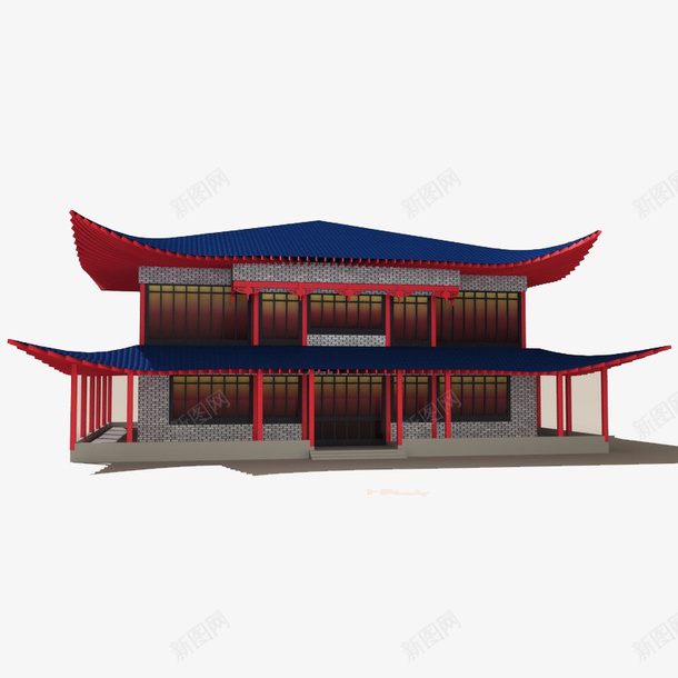 红蓝色砖顶古典楼阁png免抠素材_88icon https://88icon.com 古代建筑 古典 古典楼阁 楼阁 红蓝色砖瓦 红蓝色砖顶古典楼阁