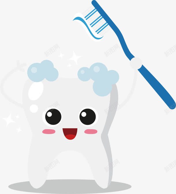 牙齿牙刷png免抠素材_88icon https://88icon.com 手绘 牙刷 牙齿