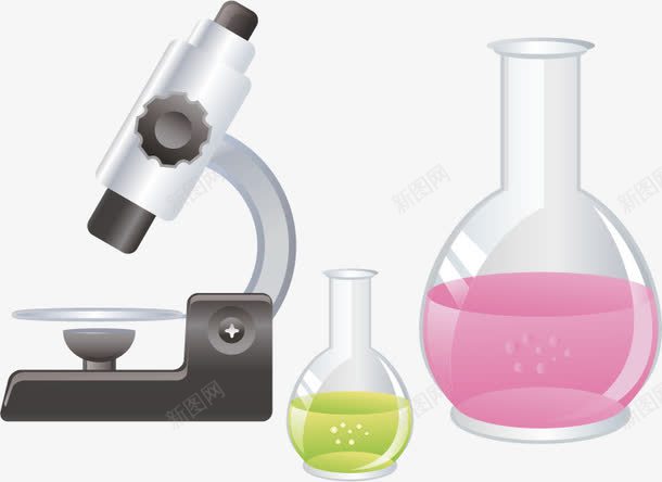 手绘化学试剂瓶和显微镜png免抠素材_88icon https://88icon.com 化学 手绘 显微镜 药水 试剂瓶