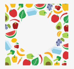 卫生日蔬果花纹边框矢量图素材