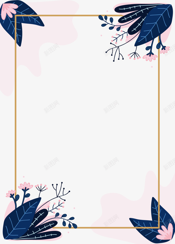 手绘花海报边框矢量图ai设计背景_88icon https://88icon.com 北欧 卡通花 手绘花边框 植物边框 欧式 百日宴邀请函 矢量图 简约 请柬背景 邀请函边框