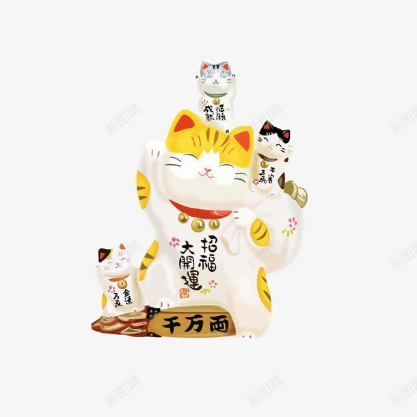 时尚逼真招福大运招财猫png免抠素材_88icon https://88icon.com 招福大运 招财猫 时尚 逼真