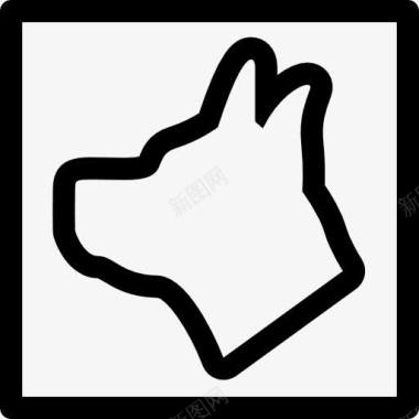 狗轮廓狗的外形轮廓在一平方图标图标
