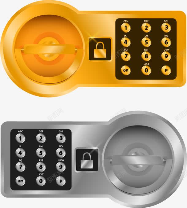 密码锁png免抠素材_88icon https://88icon.com 密码锁 按键 锁头 黄色