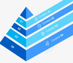 蓝色金字塔矢量图素材