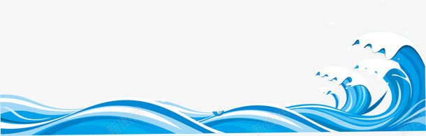 手绘卡通蓝色浪png免抠素材_88icon https://88icon.com 卡通 蓝色