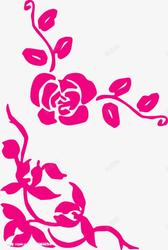红色玫瑰花纹png免抠素材_88icon https://88icon.com 红色 艺术 花朵 花纹 装饰