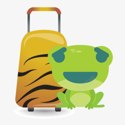 彩色可爱装饰旅行青蛙游戏装饰图素材