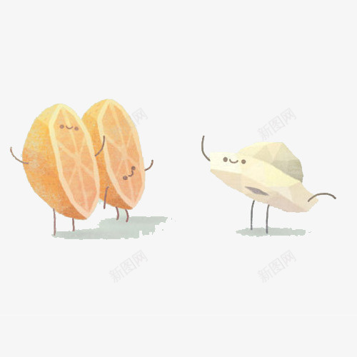 可爱的几何形状的水果psd免抠素材_88icon https://88icon.com 几何图形 彩色 橙子 水果